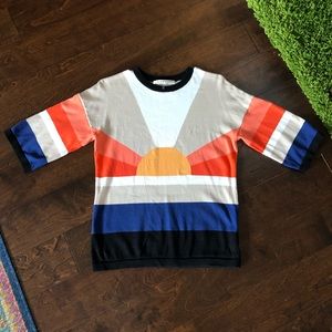 NEW LIST! Trina Turk colorblock cotton sweater